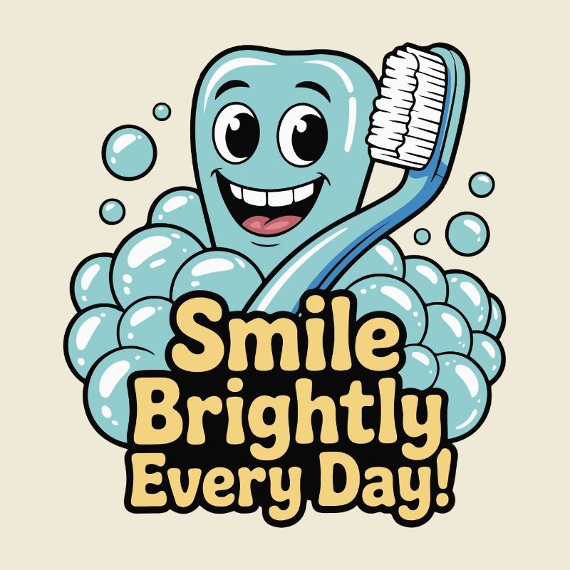 Dent heureuse avec sourire éclatant et dentifrice