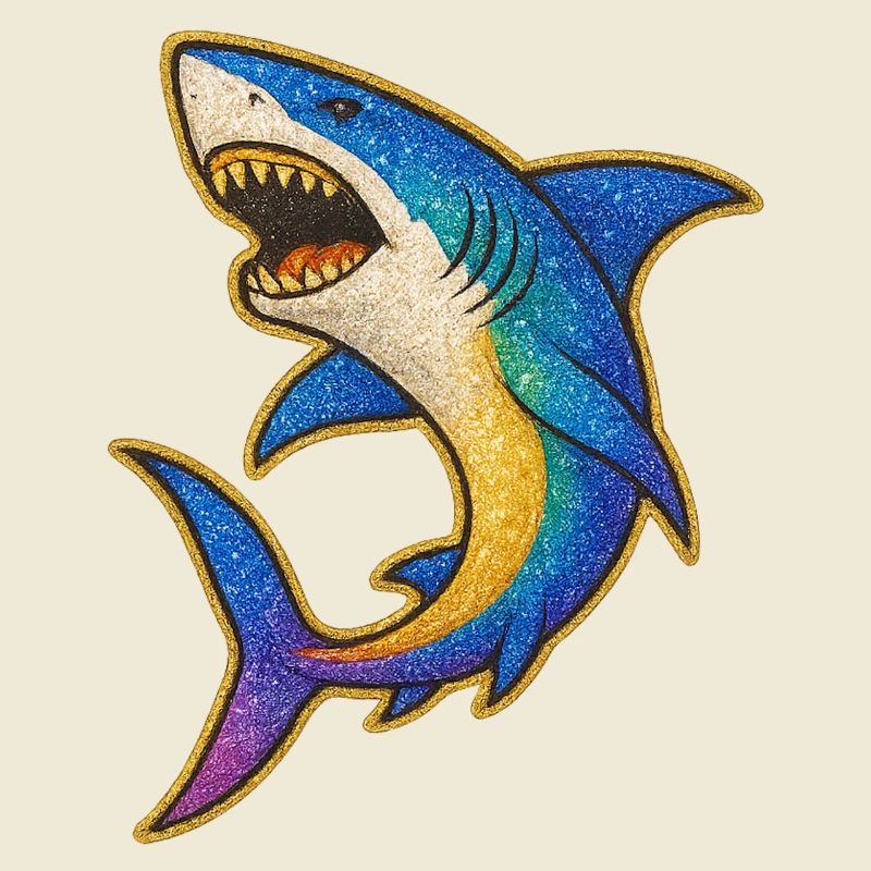 Requin | Requin arc-en-ciel Patch Art
