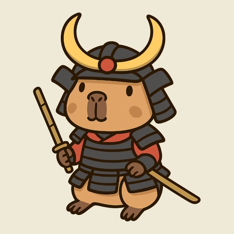 Samurai Capybara – Brave & Serene ⚔️🦫