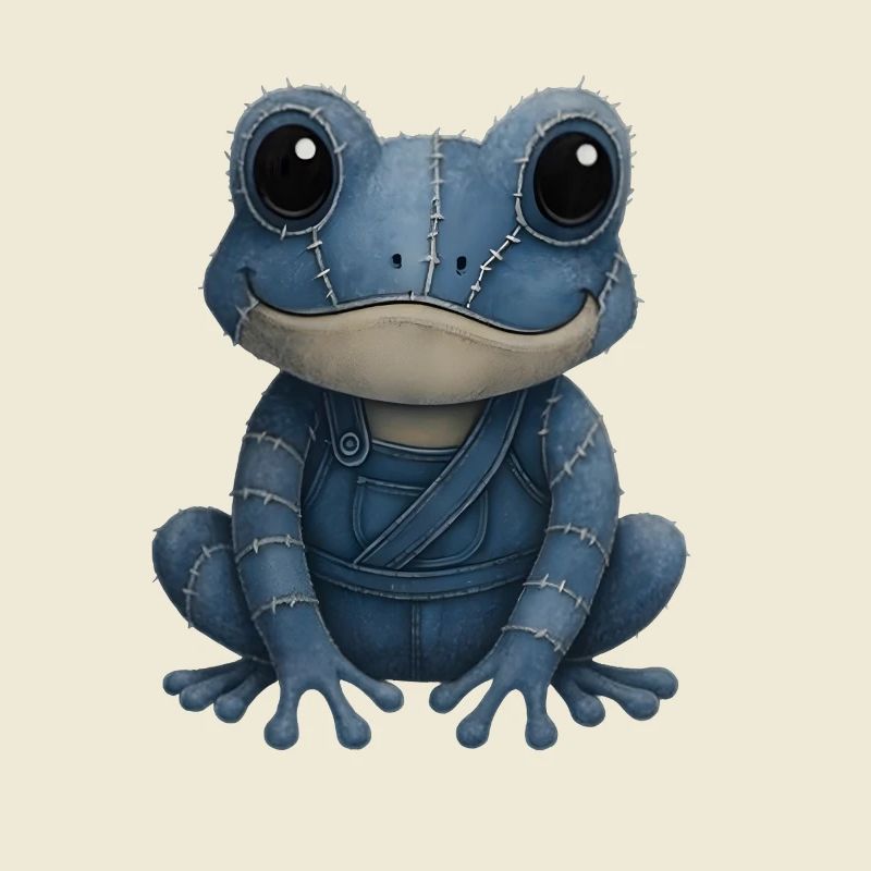 Denim Patchwork Frosch