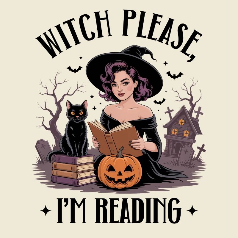 Witch Reading by Pumpkin Night