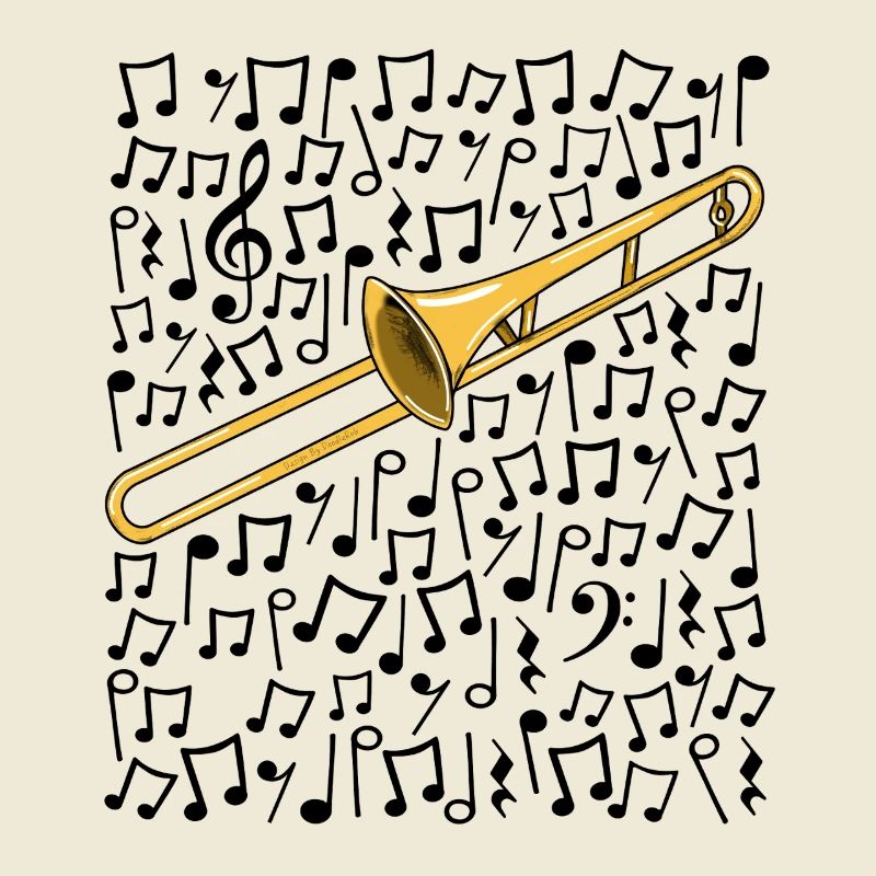 Trombone Musical Notes Trombonist Brass Musician