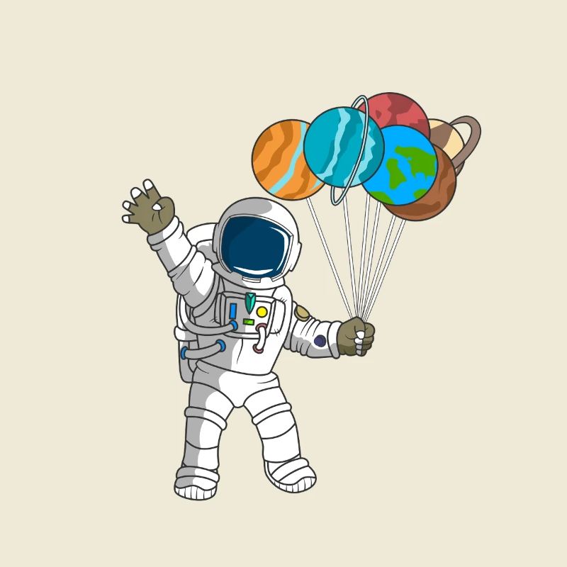 Astronaute 4e anniversaire : design d’enfant de la planète spatiale