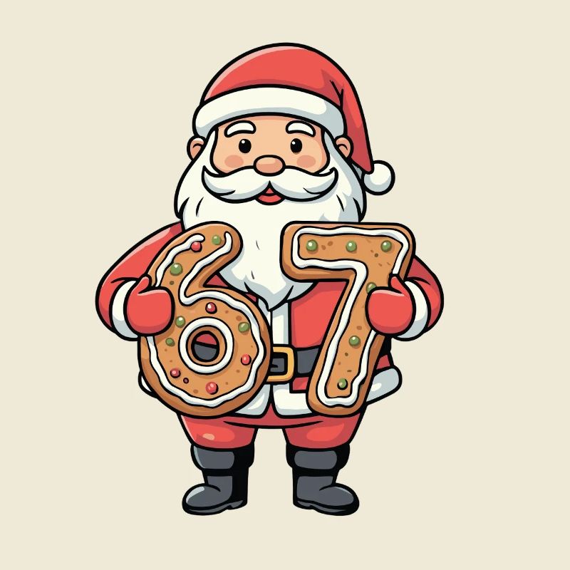 Santa 67 Meme Cookie Digits