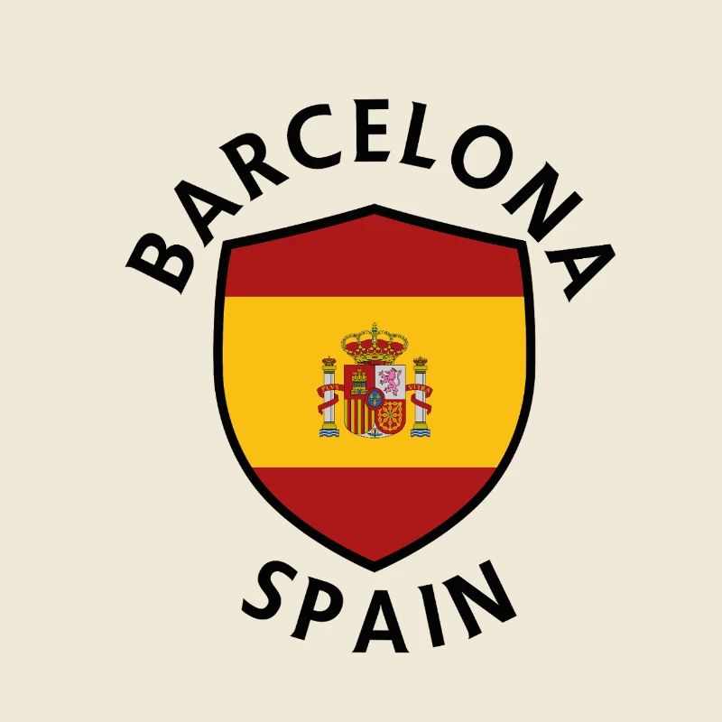 Bouclier de Barcelone dans un drapeau coloré