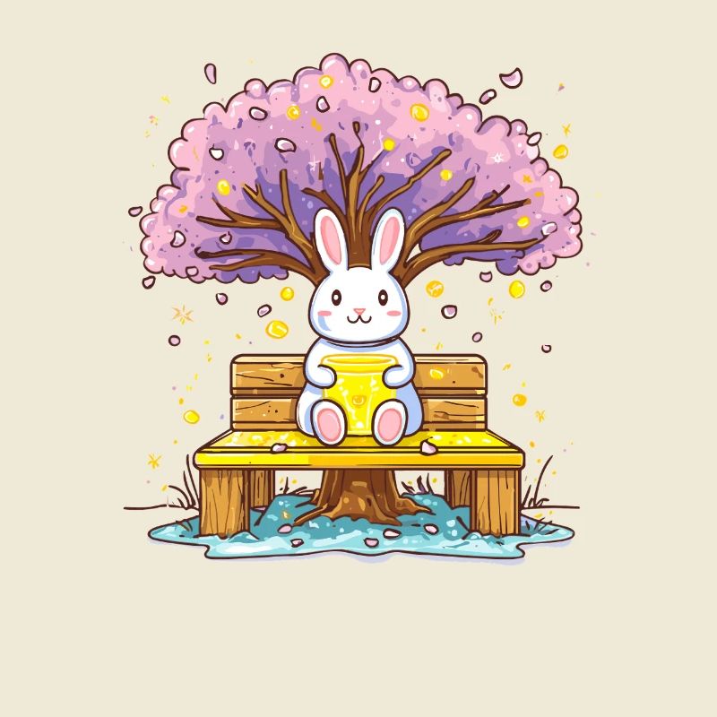 Rabbit with honey on the tree