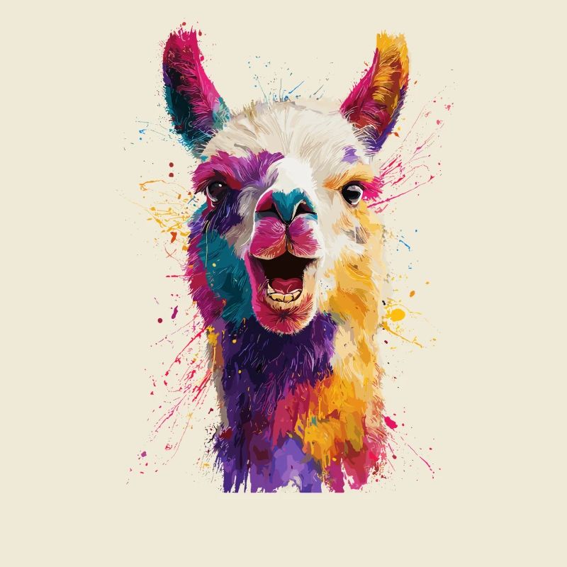 Explosion colorée de lamas