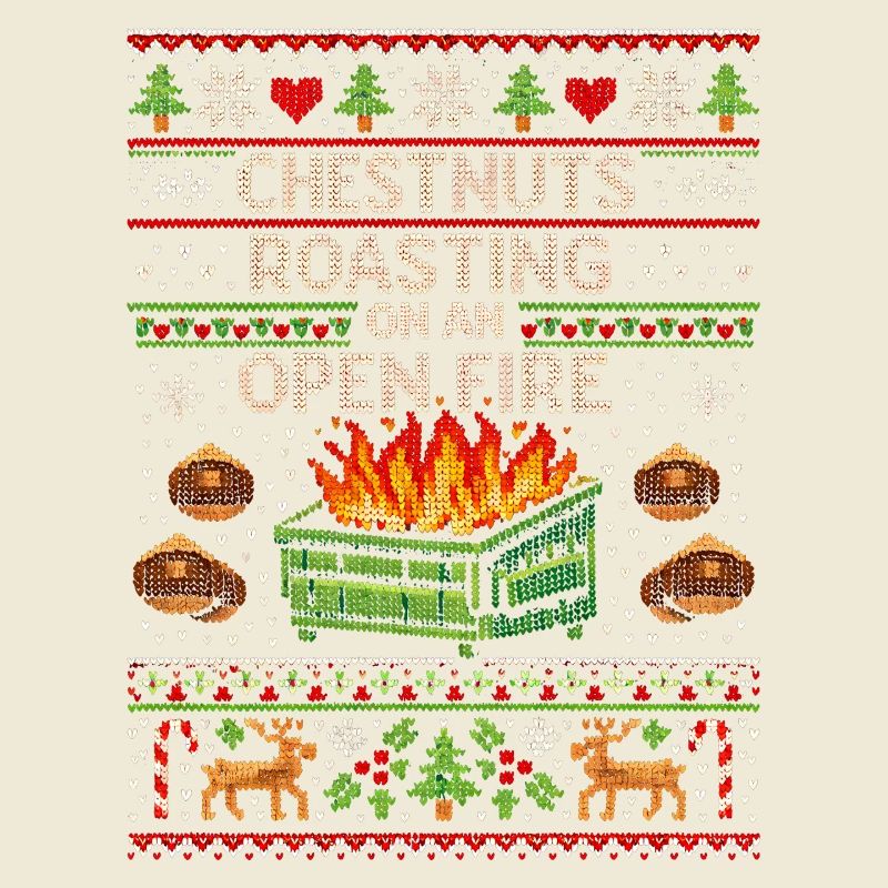 Roasting chestnuts on an open fire garbage can