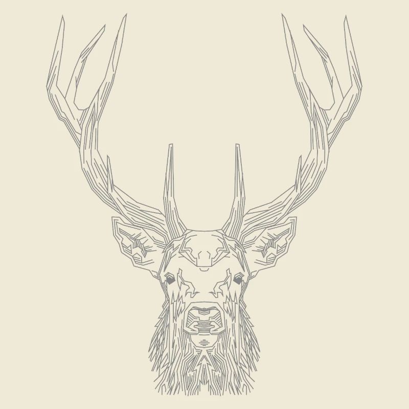 Tech Deer – Geometrischer Hirsch in Grau