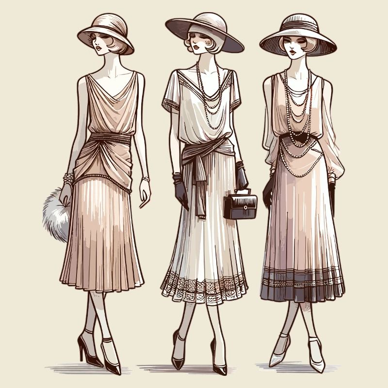 Flapper 1920s Beige