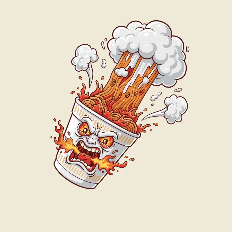 Fire Ramen Mug with Face