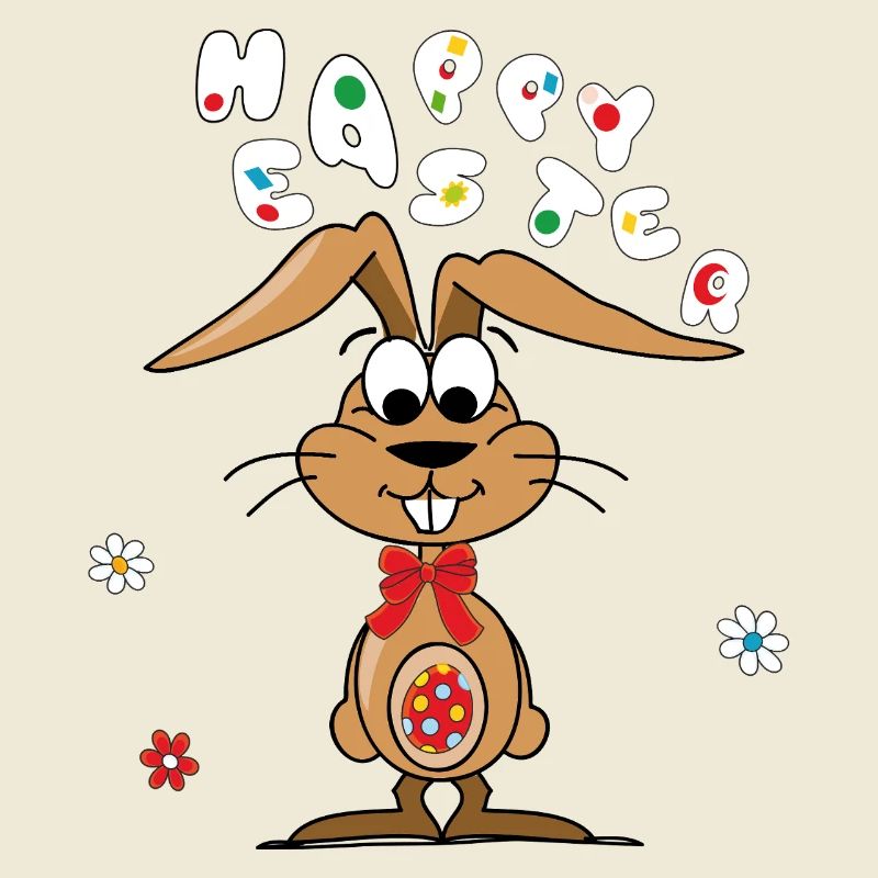 Easter bunny with colorful egg