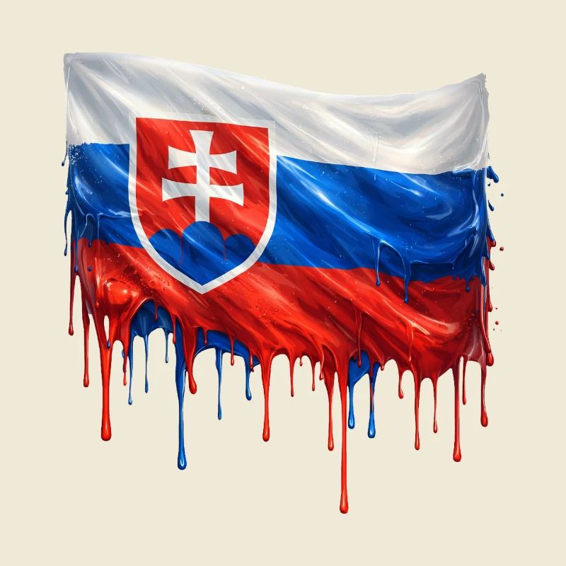 Drapeau Slovaquie Éclaboussures de couleur