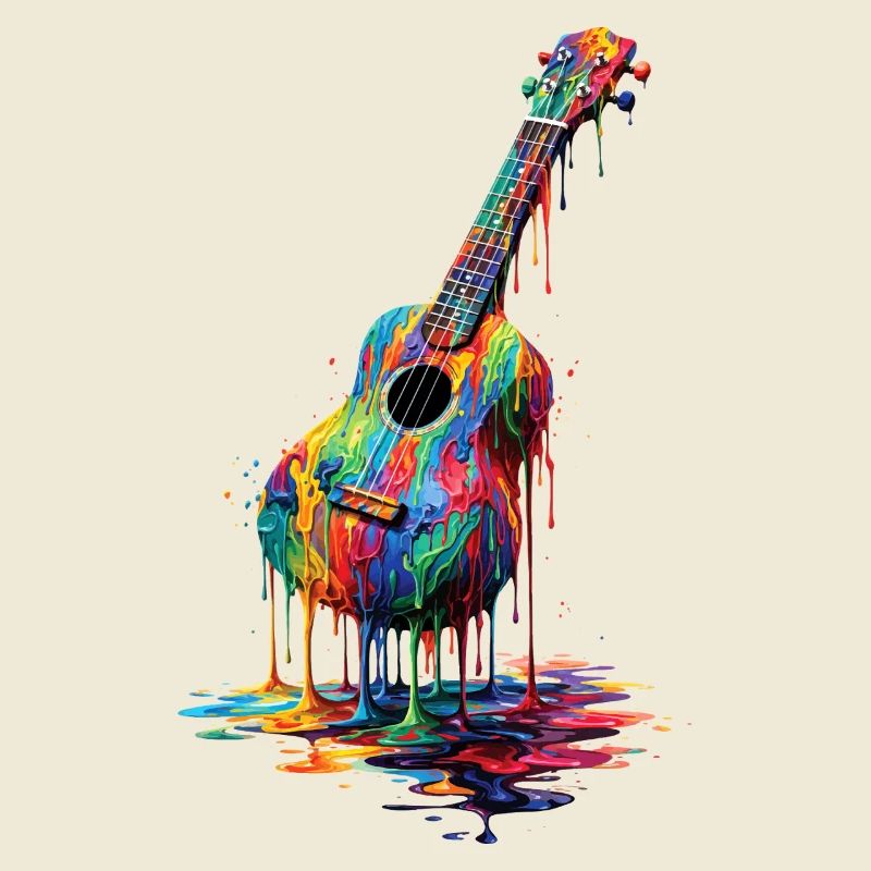 Ukulele mit tropfender Farbe