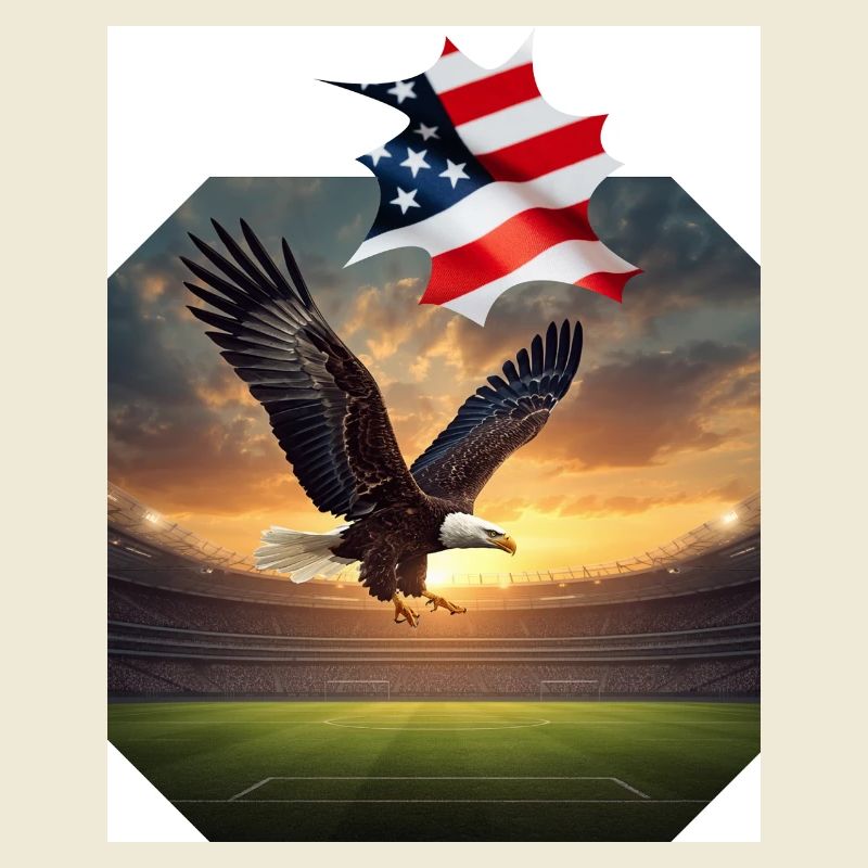 Patriotic eagle in stadium