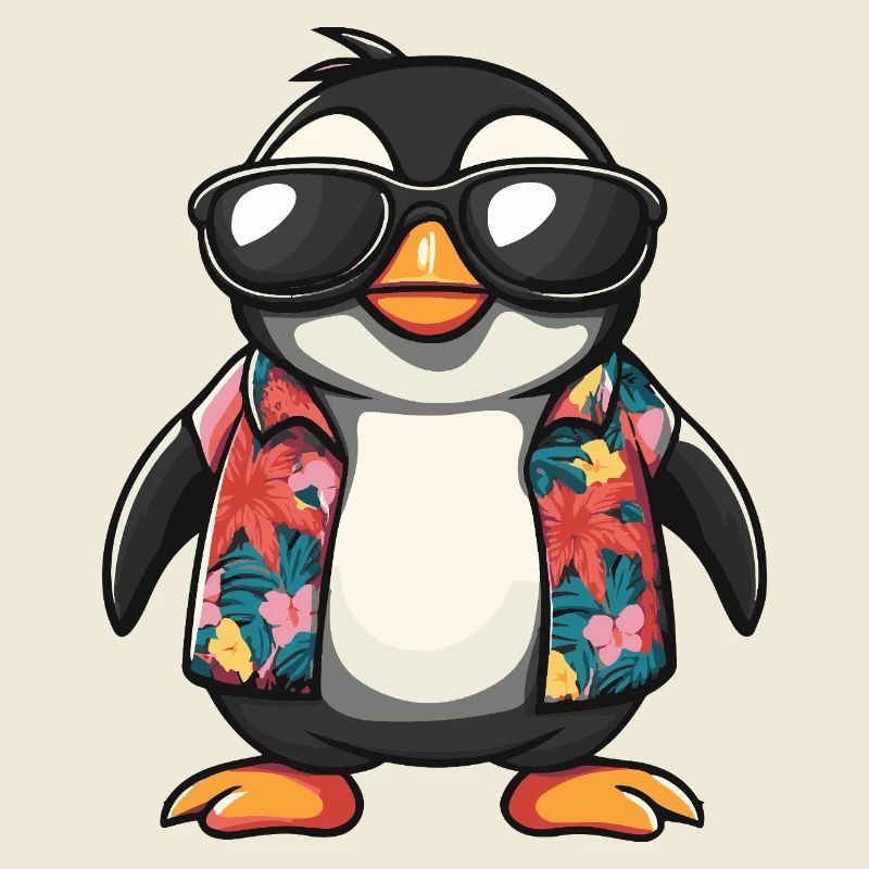 Pinguin Comic Urlaub