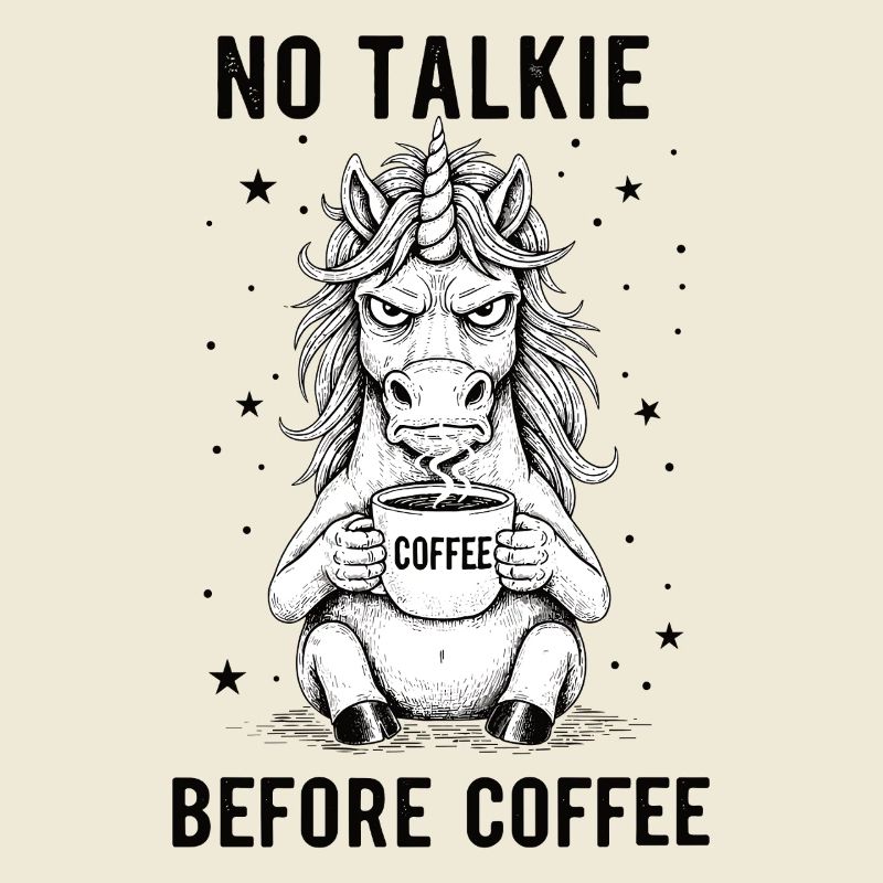 Pas de conversation devant une licorne amoureuse du café