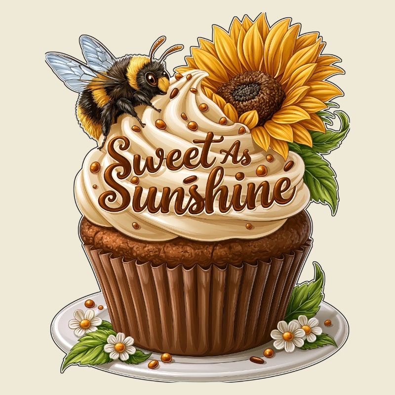 Art de cupcakes doux comme le soleil