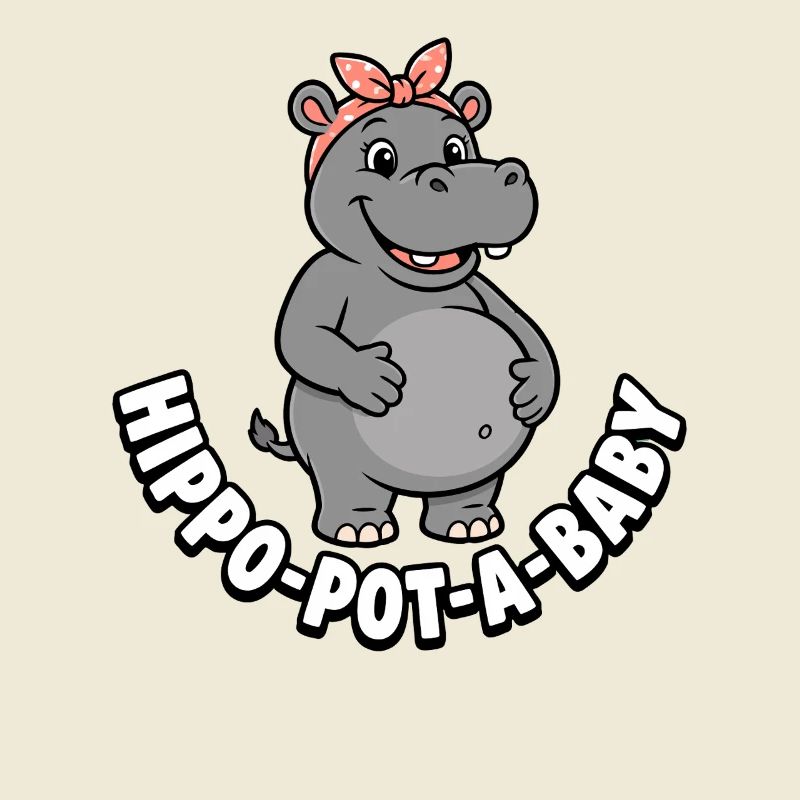 Schwangere Mutter Nilpferd-Topf-ein-Baby Nilpferd 