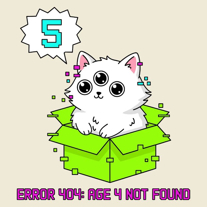Error 404 Cat 5th Birthday