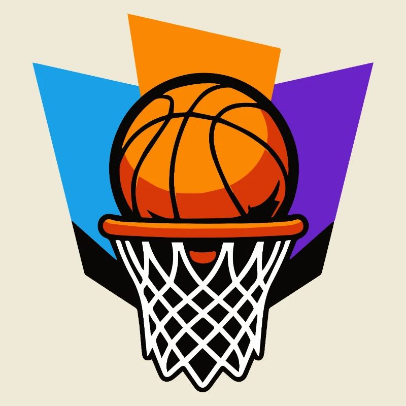Conception graphique du dunk de panier de basket-ball
