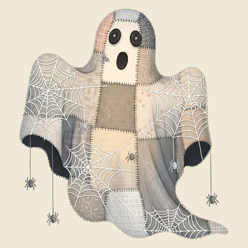 Fantôme patchwork avec toiles d’araignée