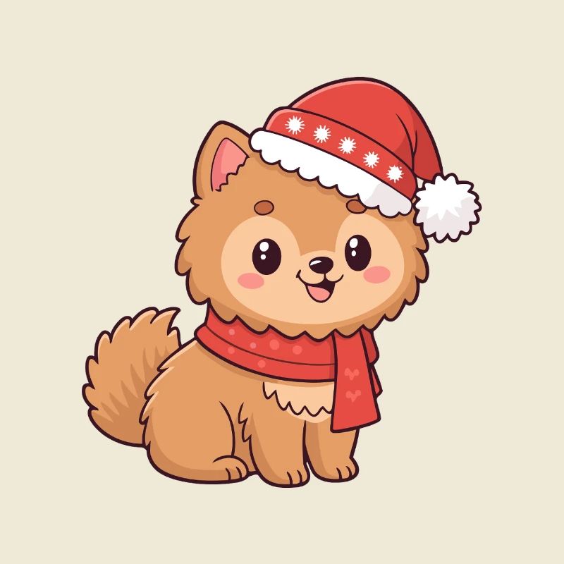 Chiot Noël Bonnet Écharpe