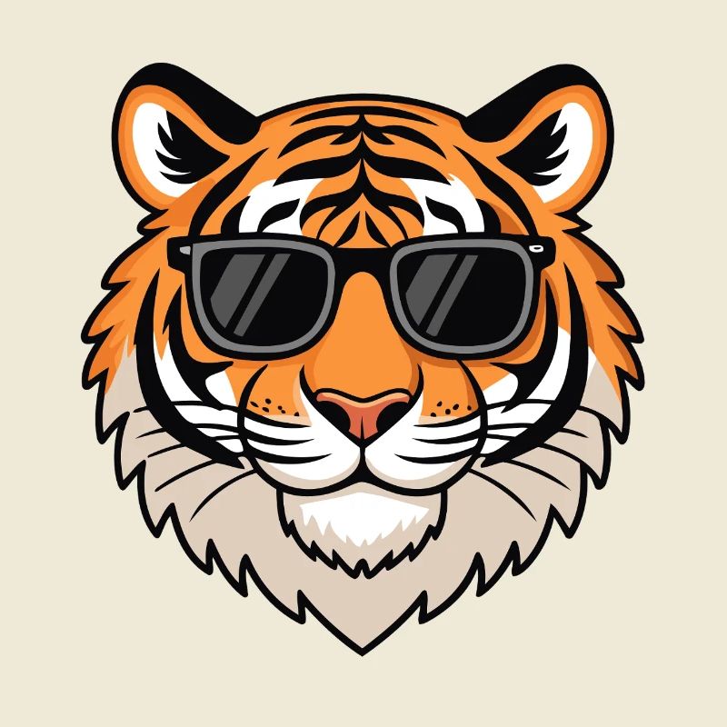 Lässiger Tiger mit dunkler Brille