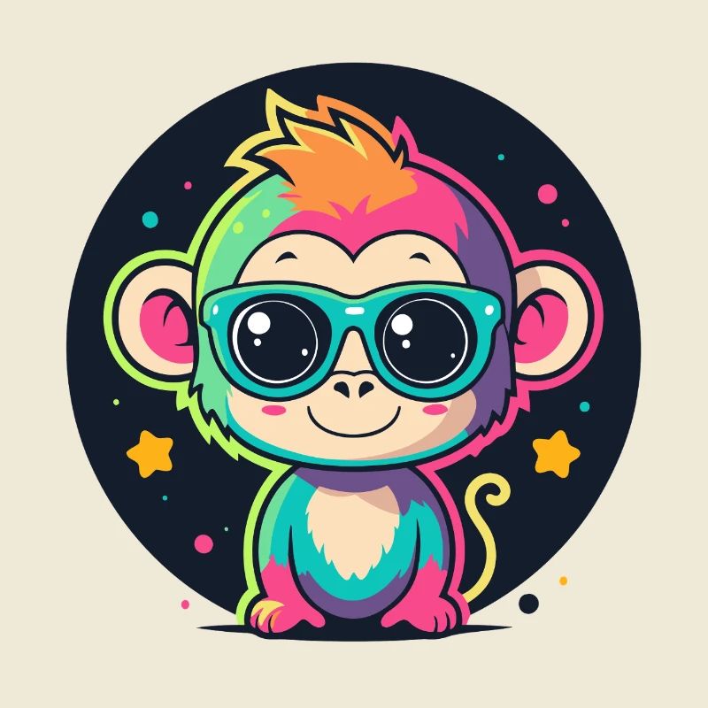Neon Monkey Pop Glasses