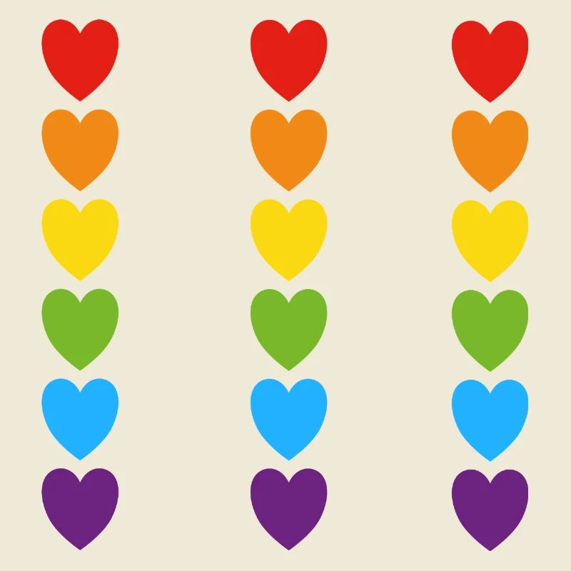 Pride Rainbow Hearts