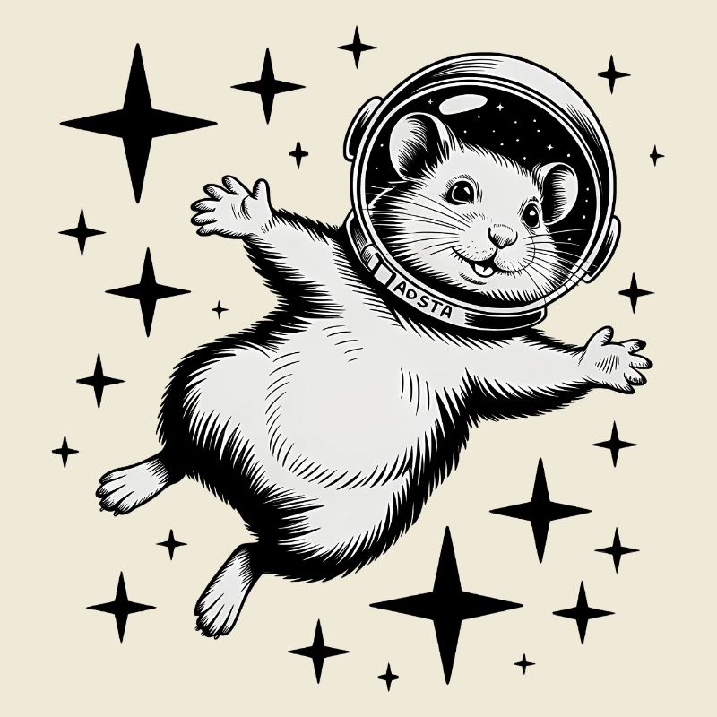 Hamster dans l'espace - Logo Cool Astonomy