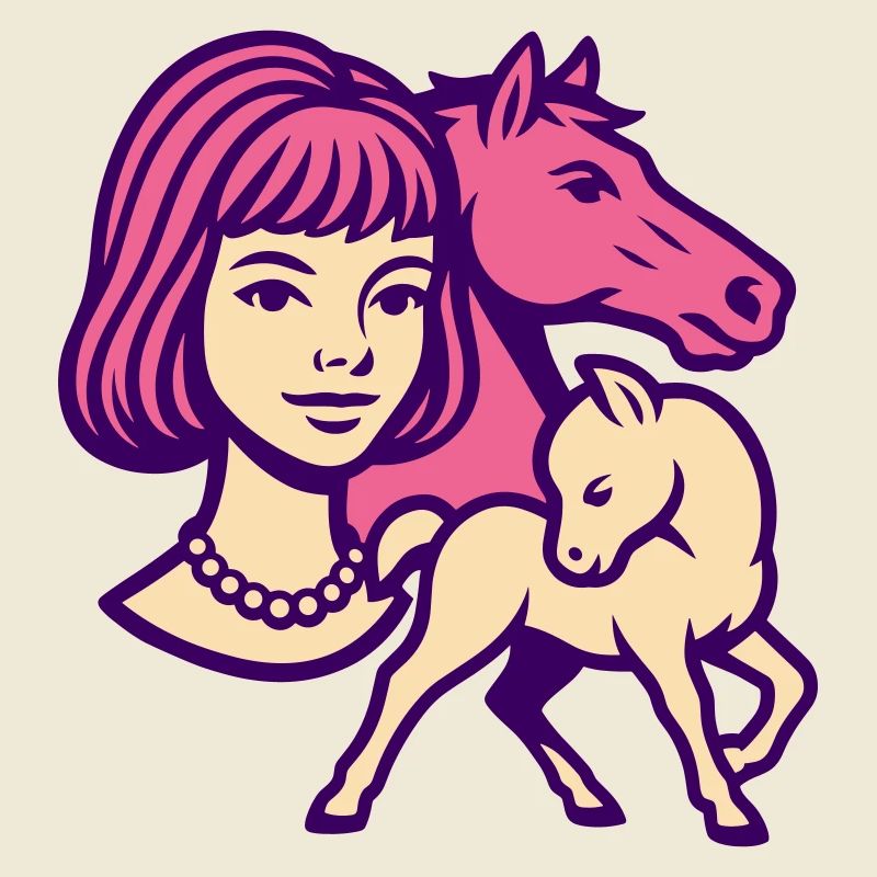 Pferdemädchen Pop-Art rosa