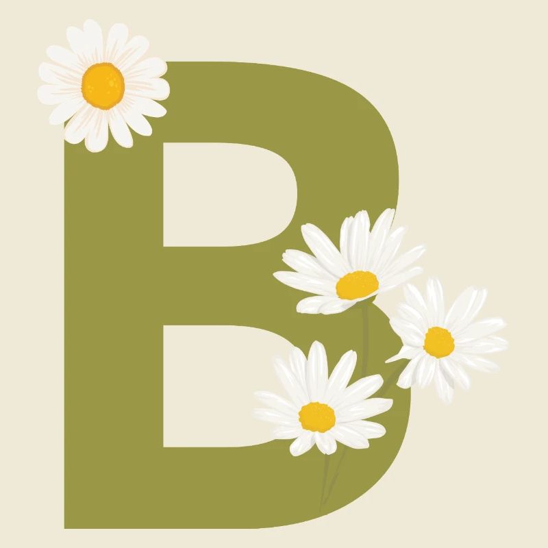 Buchstabe b grüne Gänseblümchen