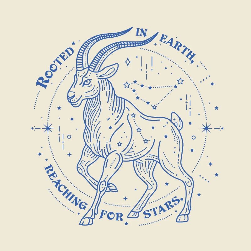 Steinbock Sternzeichen Geschenk – Erde & Sterne Design