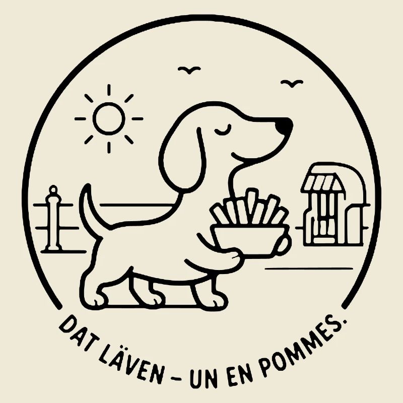 Dackel dat Läven un een Pommes