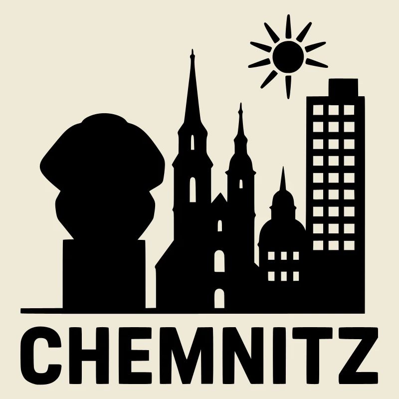 Chemnitz Landmark Silhouette