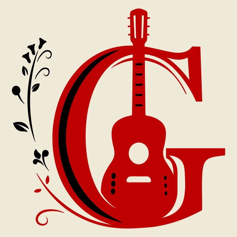 Initiale c mit  Gitarre 