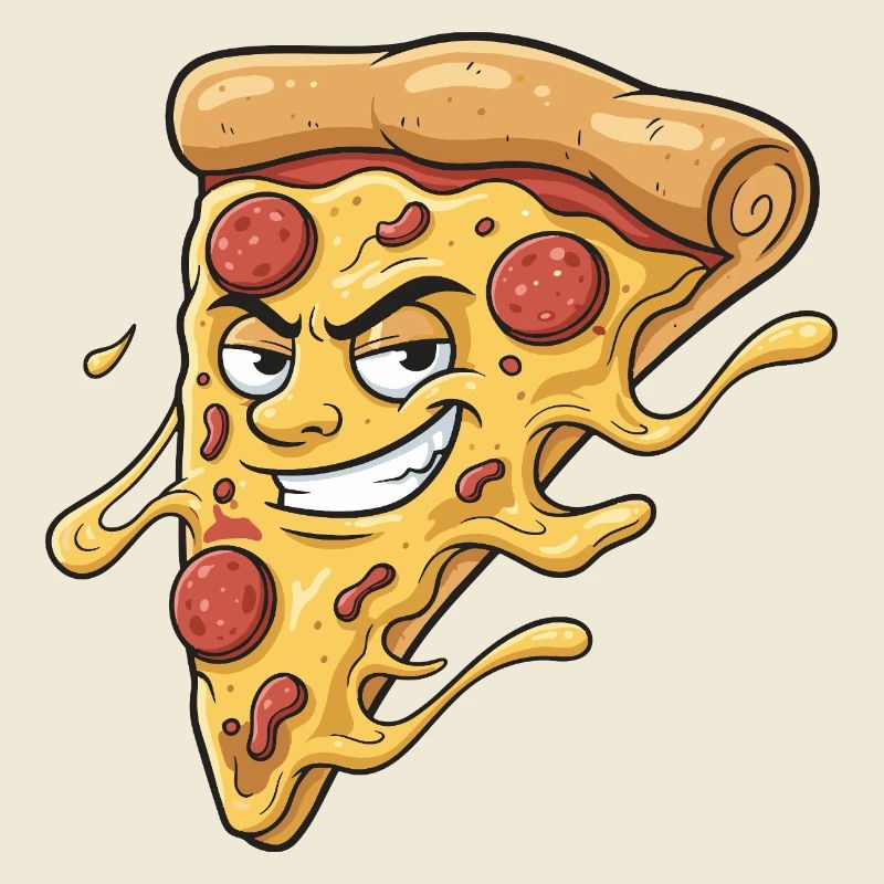 Pizza Slice with a cheeky grin