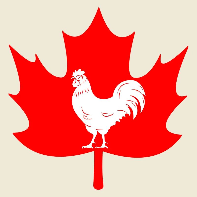 Canada maple leaf rooster logo