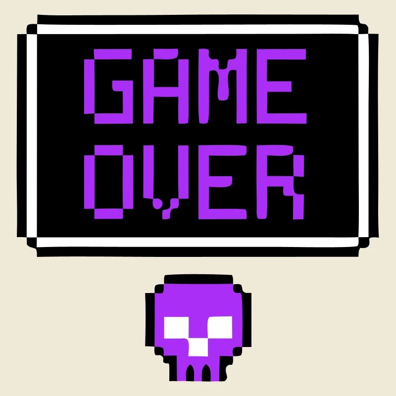 Game Over Skull Pixel Art