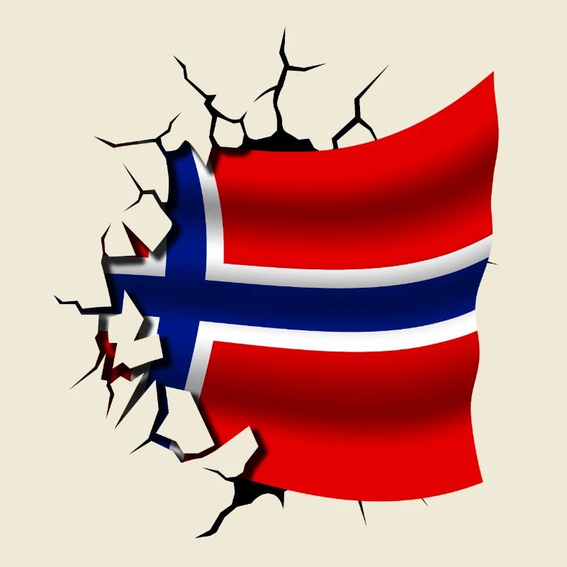 Drapeau de la Norvège - Norvège - Drapeau Broken Design