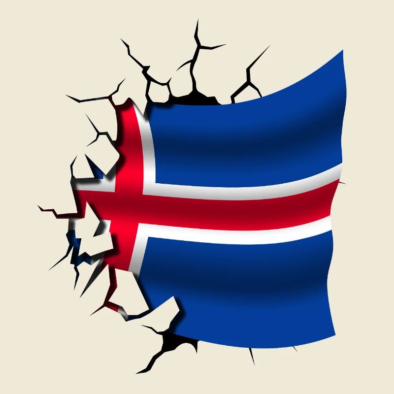 Drapeau de l’Islande - Islande - Drapeau Broken Design