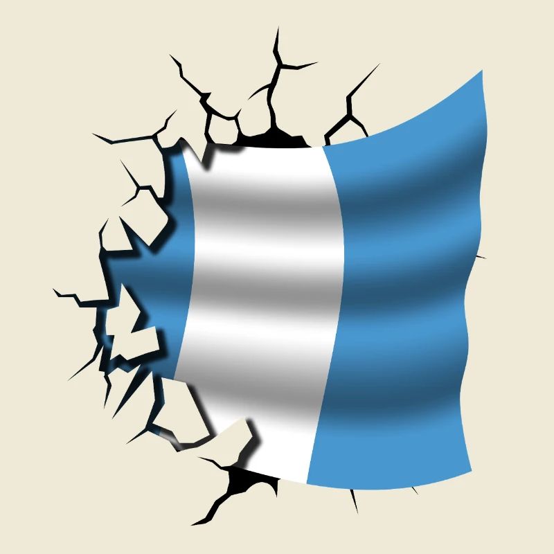Drapeau du Guatemala - Guatemala - Drapeau Broken Des