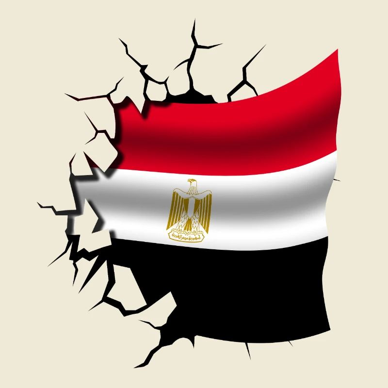 Drapeau de l’Égypte - Égypte - Drapeau Broken Design