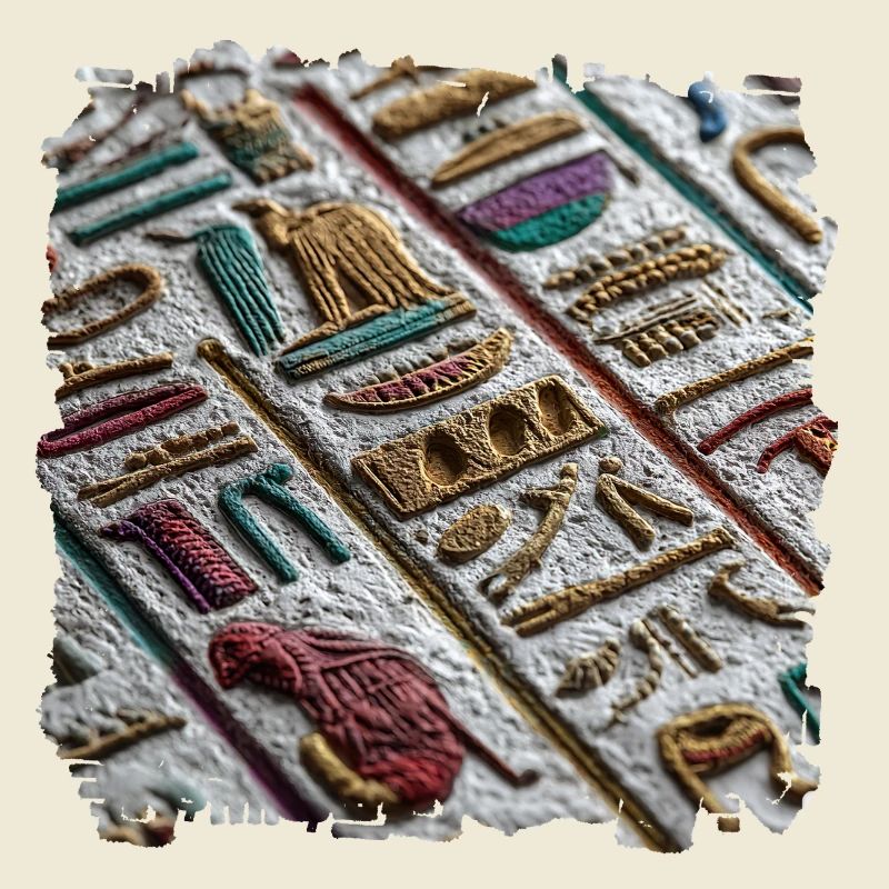 Colorful Egyptian Hieroglyphic Pattern