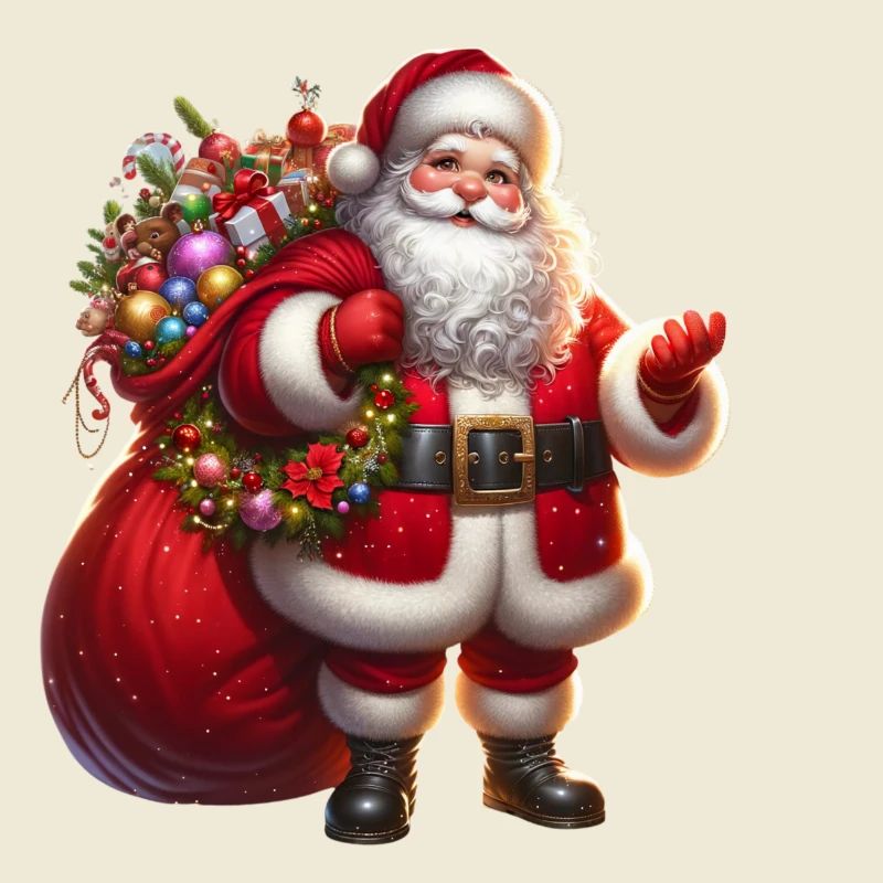 Weihnachtsmann mit Geschenksäckchen