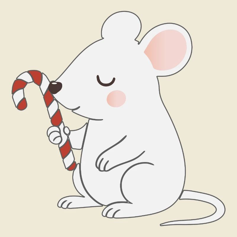 Cute Mouse with Candy Cane – Cute Cartoon