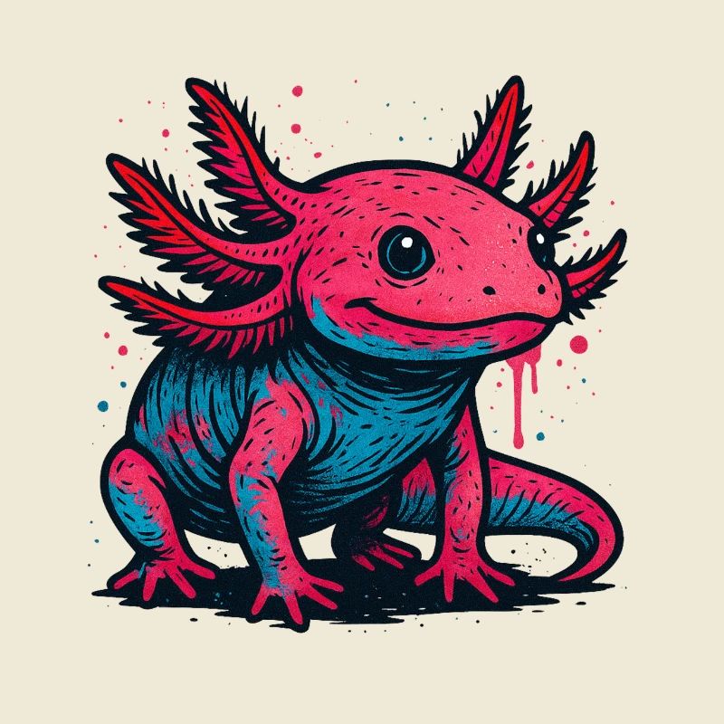 Neon Axolotl Splash