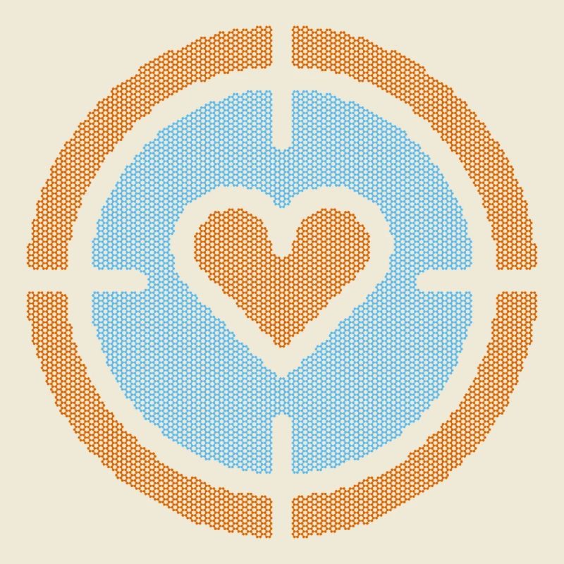 Heart in Target Emblem, atomic pattern