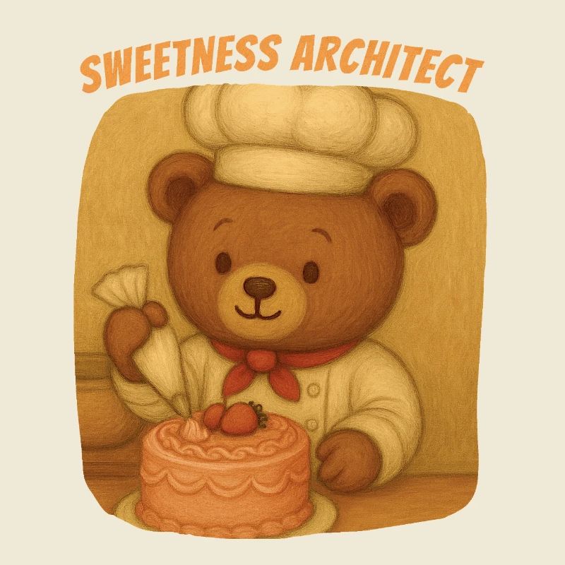 Confectioner Teddy Bear Decorating Cake